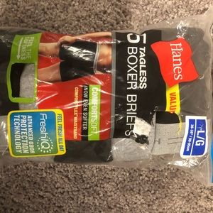 Hanes 5 pack boxer briefs size L